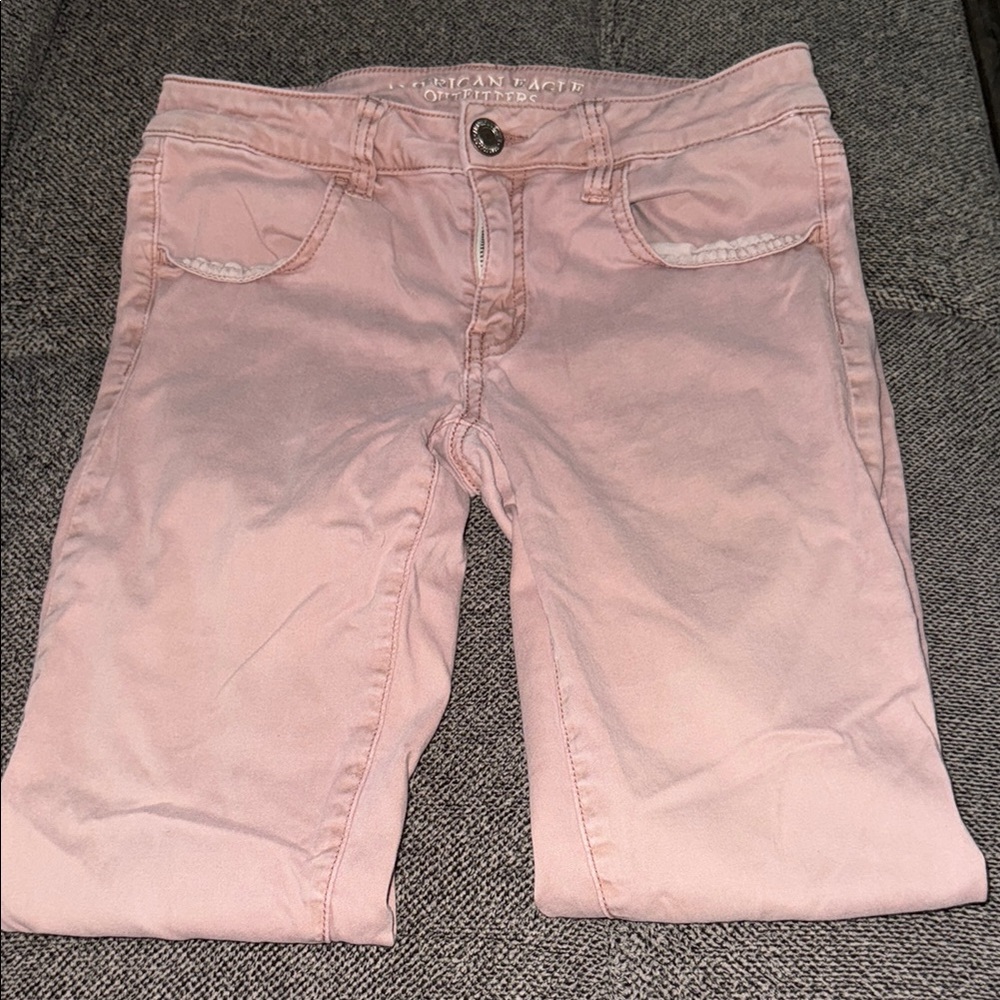 American Eagle Outfitters Pink Ankle Cropped Jeans